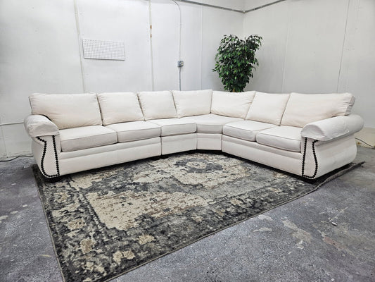 LIKE NEW White L-Shape Modular Sofa – Made in America