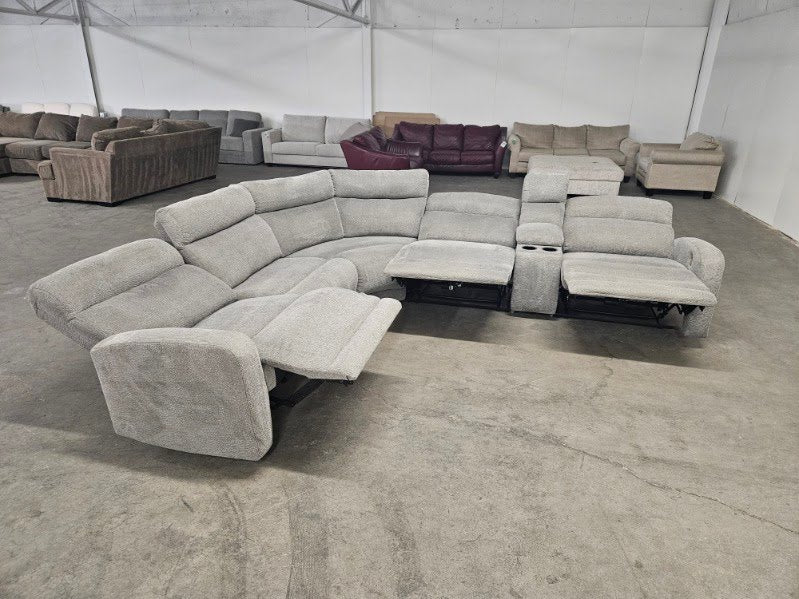 Gray 6-Piece Modular Sectional with 3 Power Recliners