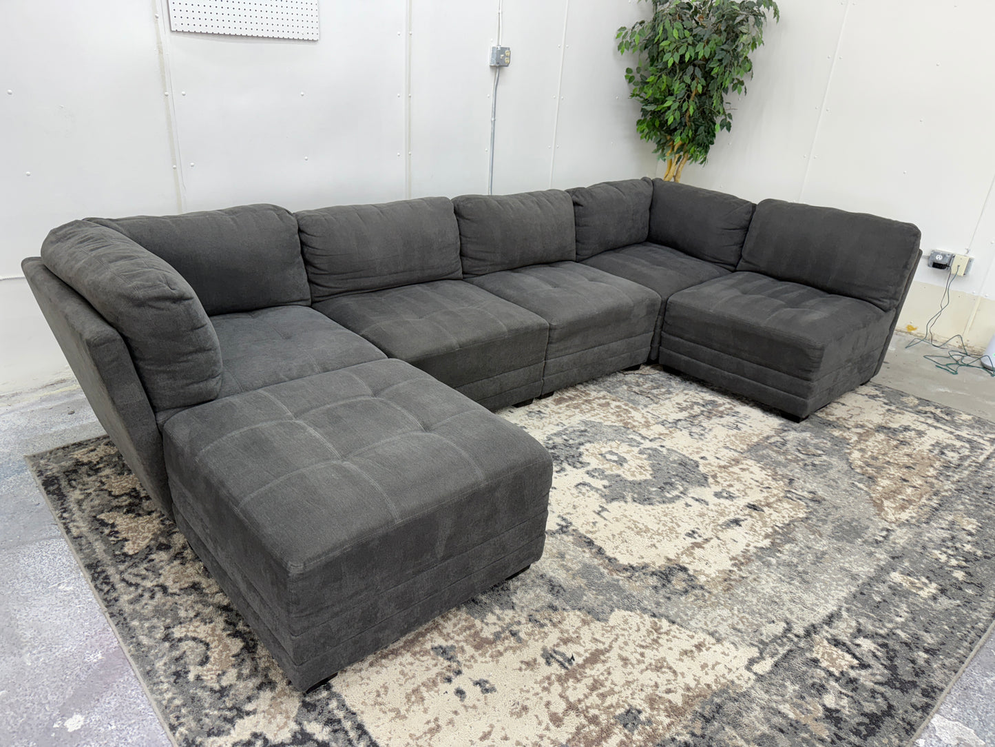 Gray 6 Piece Modular Sectional Sofa