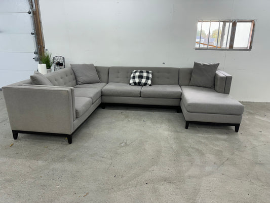 Gorgeous Gray Mid Century Modern U Shape Sectional Couch