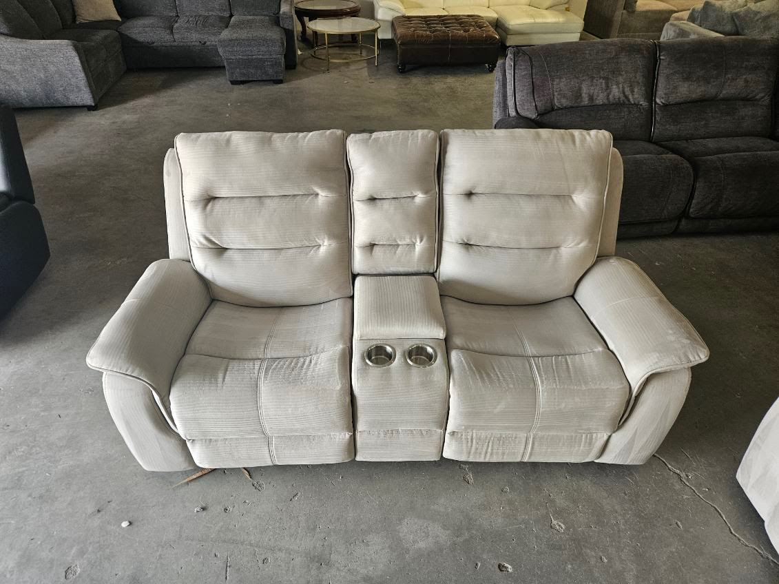 Gray Reclining Living Room Set – Power Sofa + Manual Loveseat