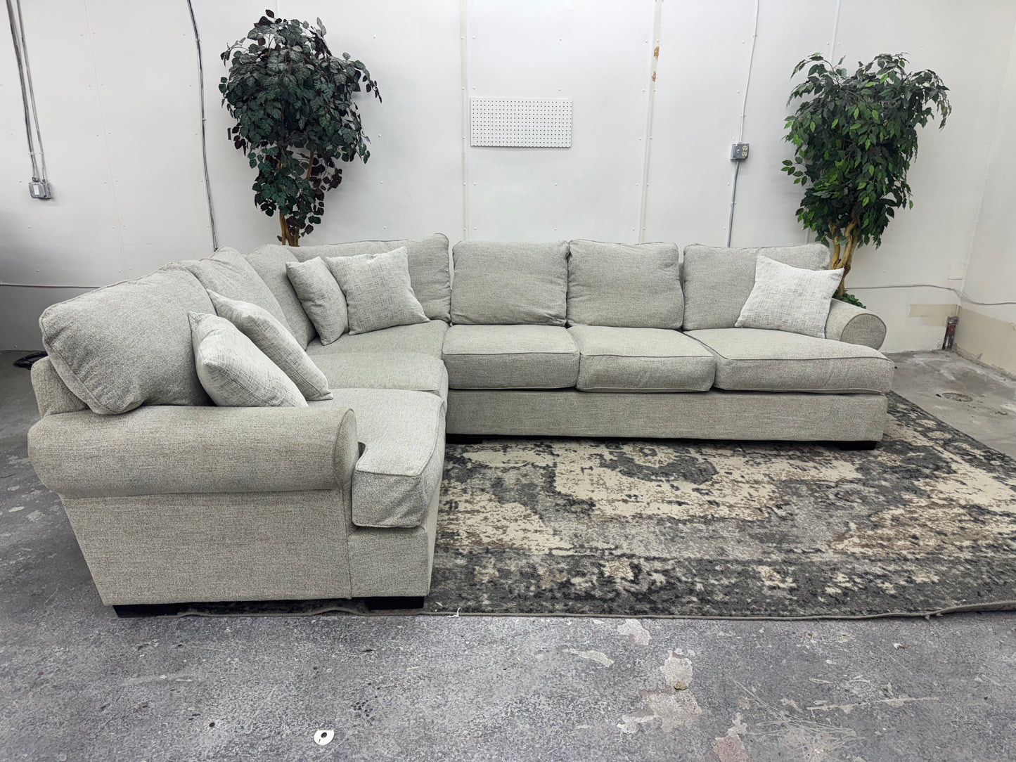 Gorgeous Beige Down-filled L Shape Sectional Couch