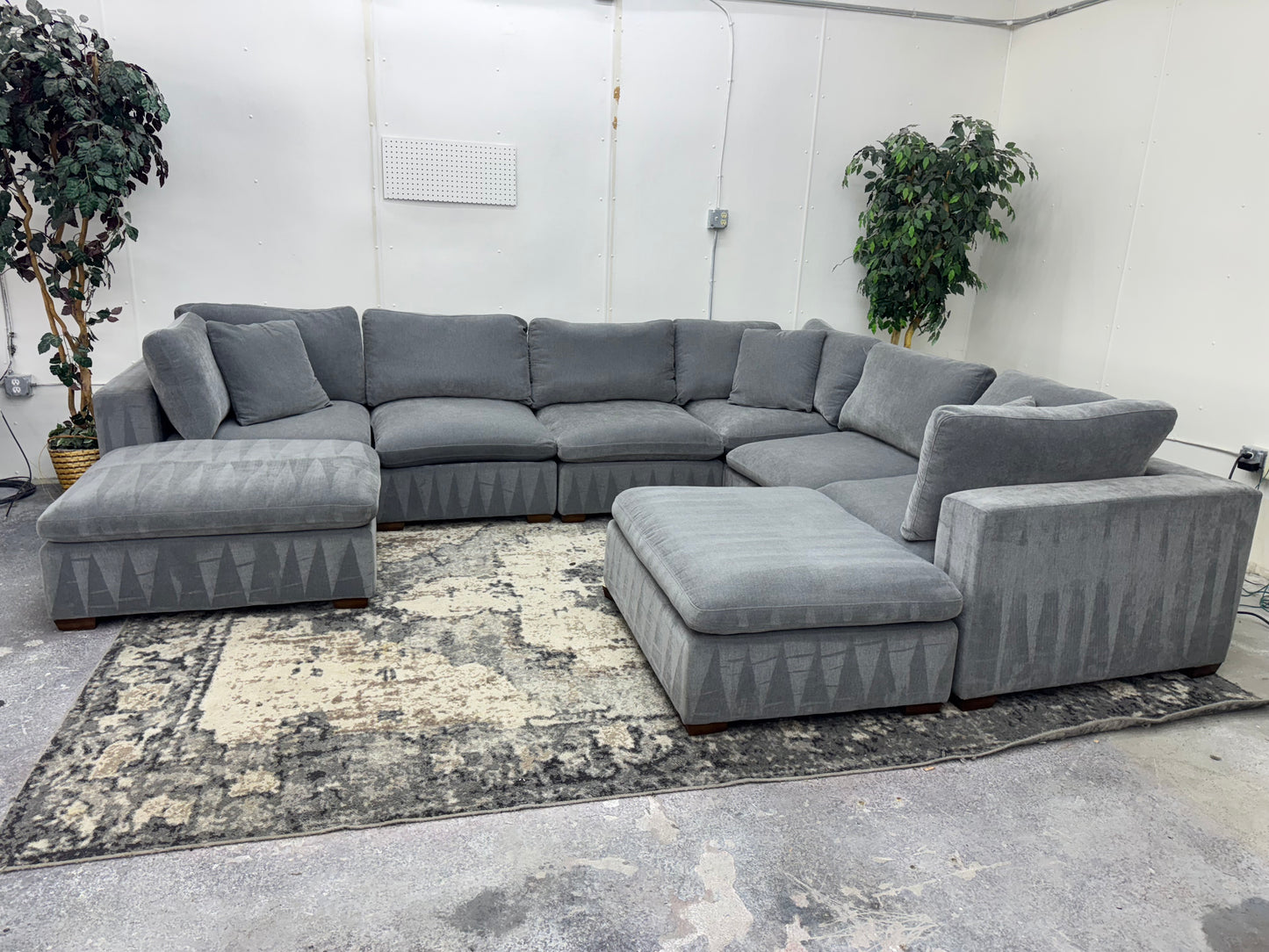 8 Piece Modular Charcoal Gray Cloud Sectional Couch