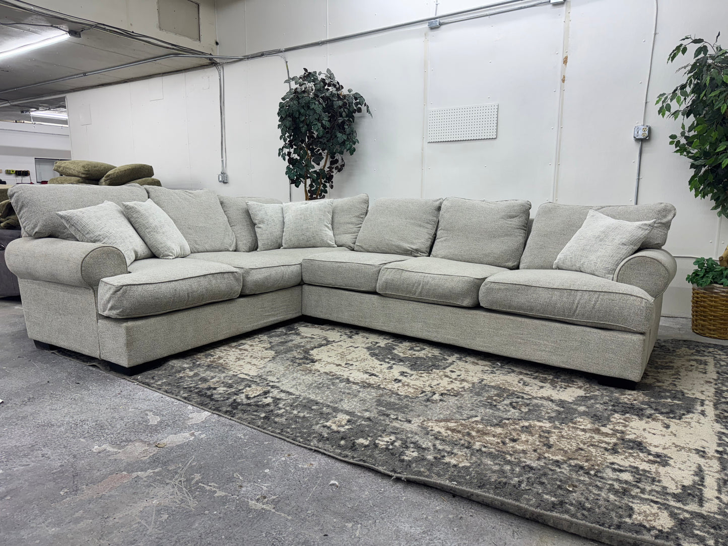 Gorgeous Beige Down-filled L Shape Sectional Couch