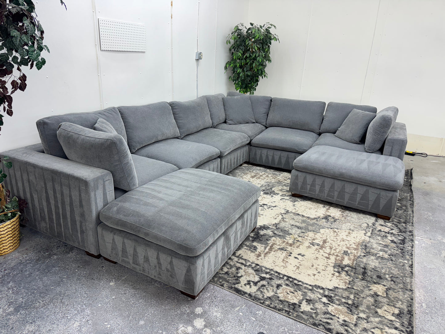 8 Piece Modular Charcoal Gray Cloud Sectional Couch