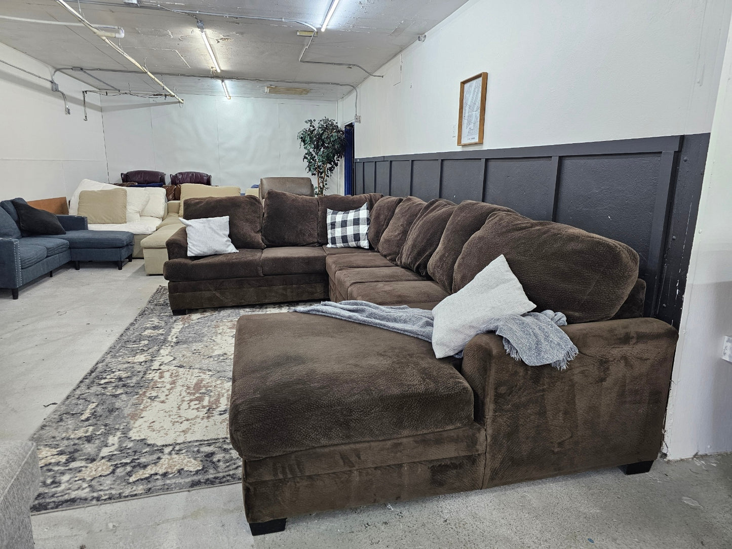 HUGE Brown Sectional Couch with Soft Deep Seating