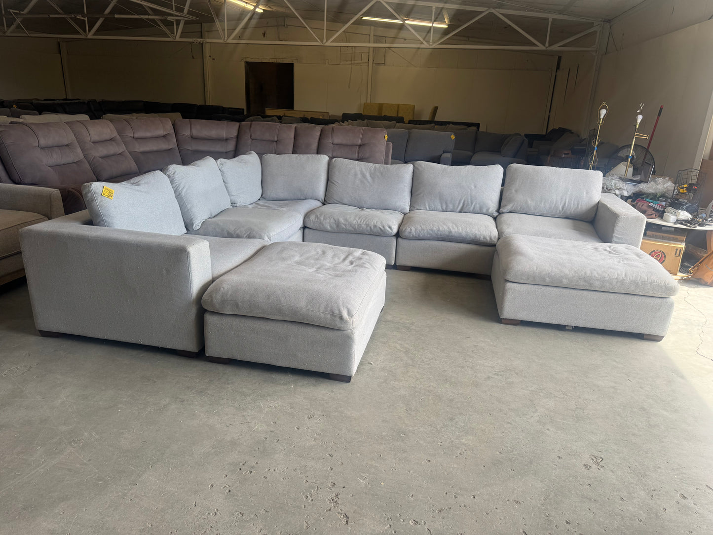 Light Gray 8 Piece Modular Cloud Sectional