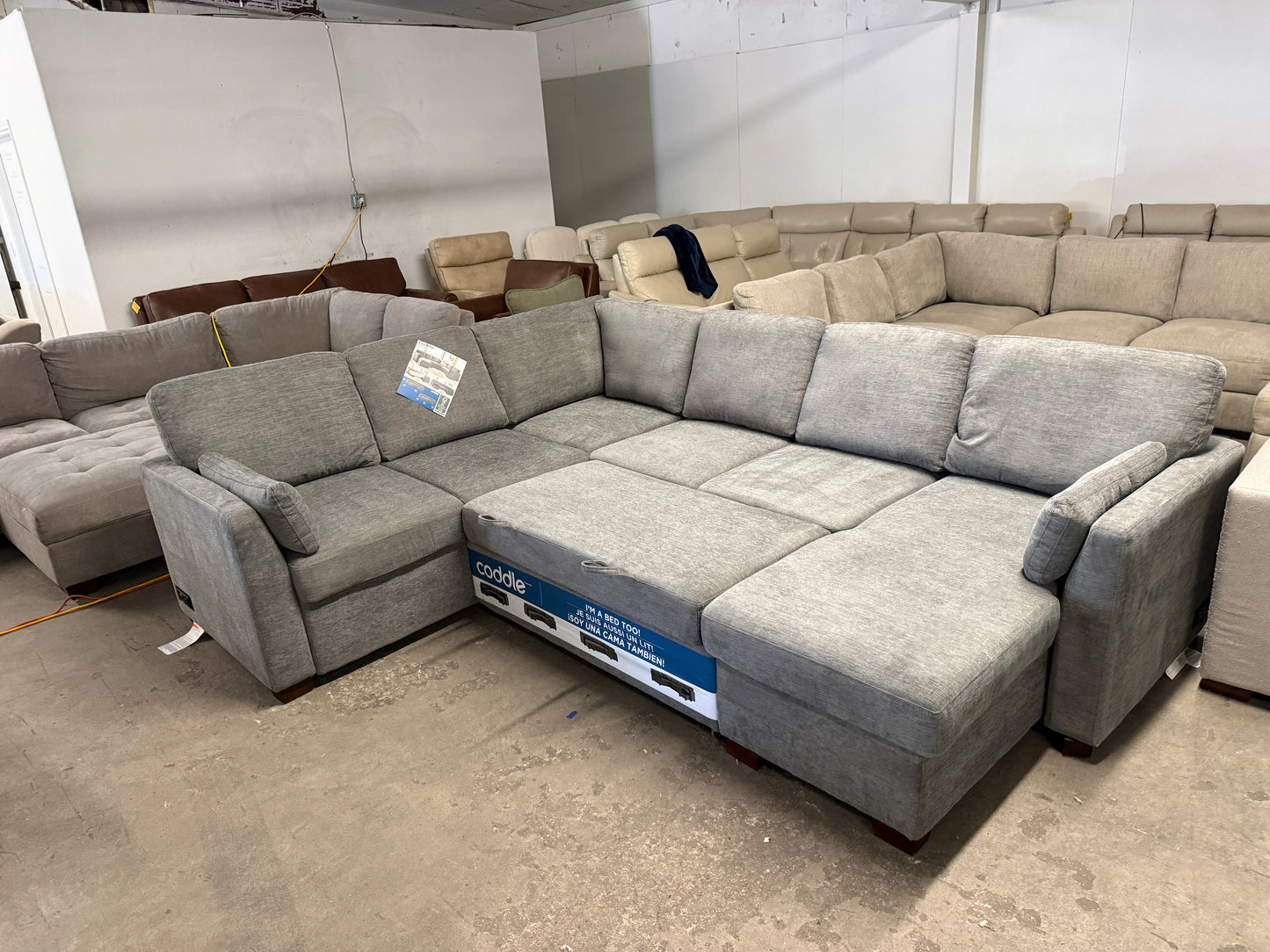 LCoddle Luke Sleeper Sofa w/ Reversible Chaise and Storage