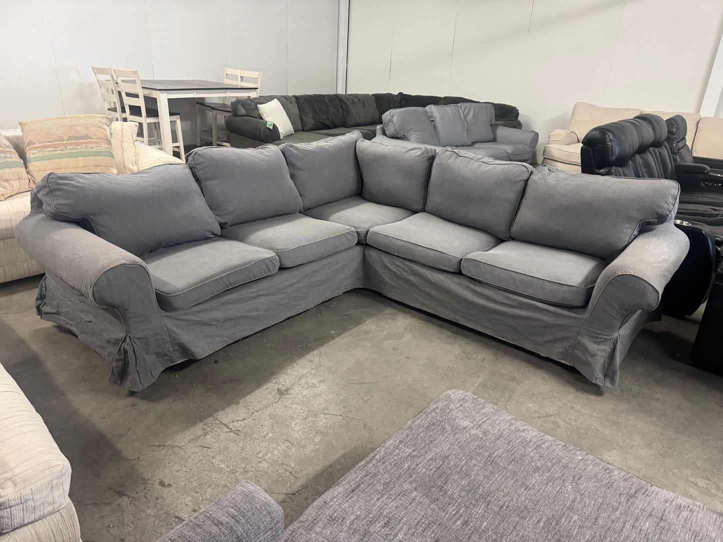 Gray L Shape IKEA Sectional Couch