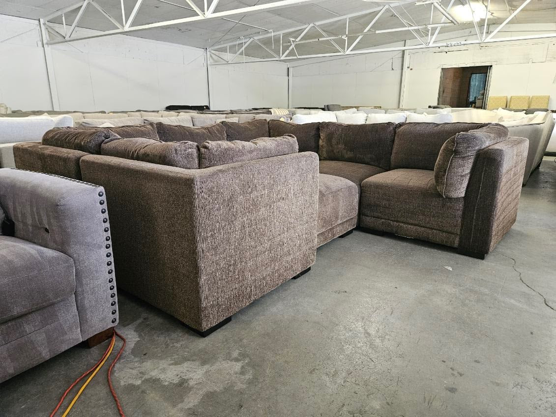Brown 7-Piece Modular Sectional Sofa