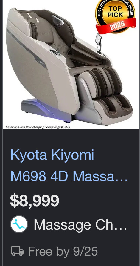 Kyota Kiyomi M698 4D Zero Gravity Massage Chair