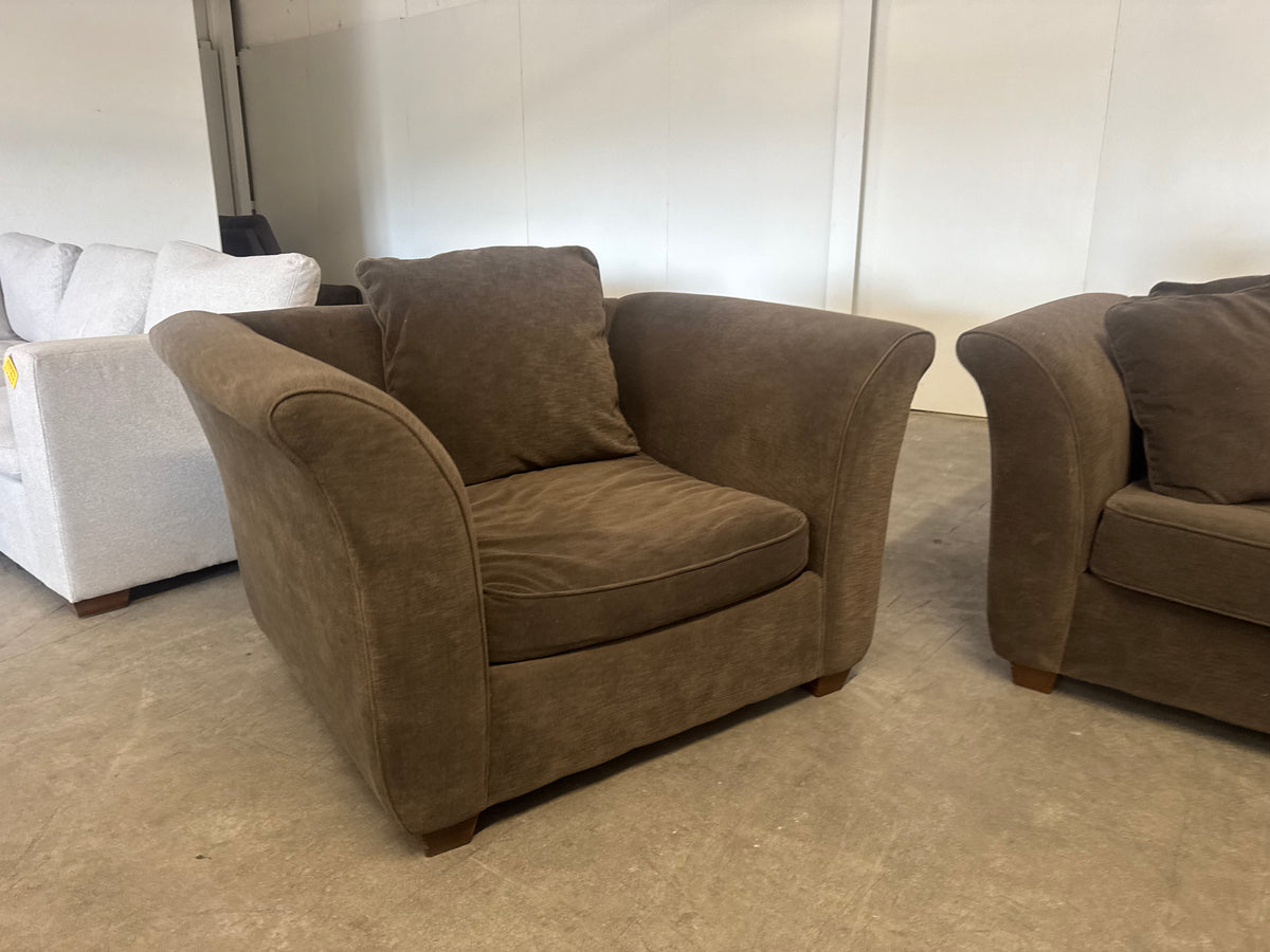 Charcoal Gray Couch & Oversized Armchair Set