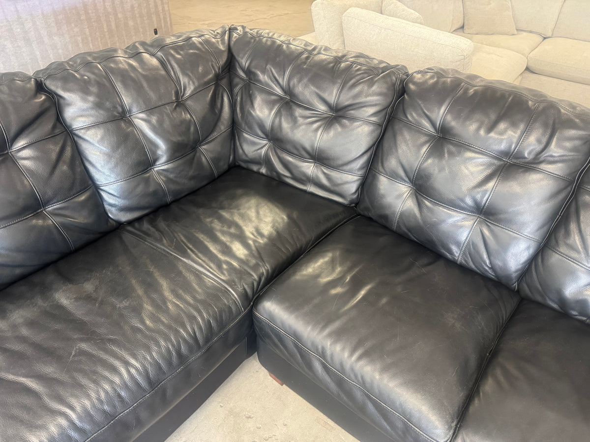 Black Leather Sectional Couch