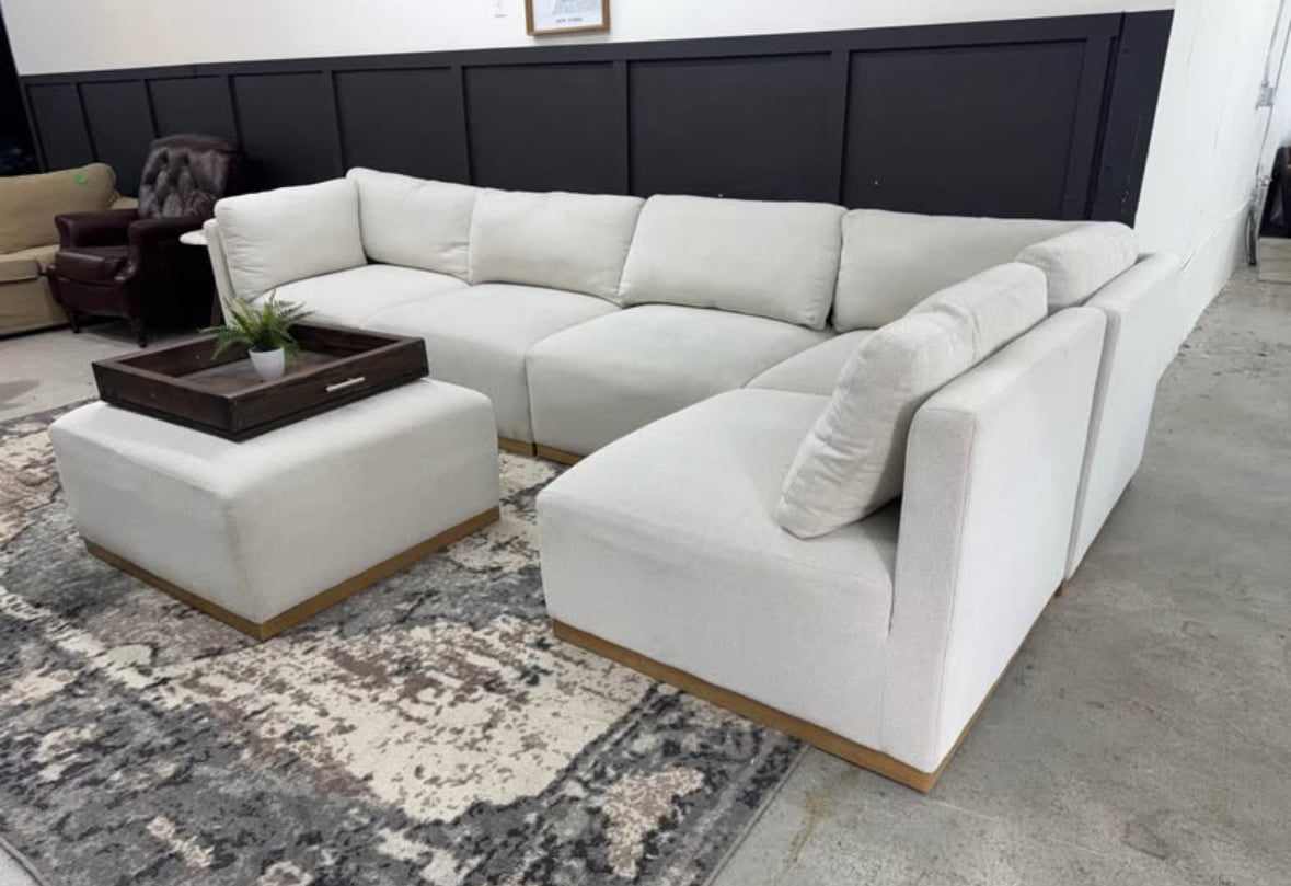 Stunning White Modular Mid Century Modern Sectional Couch