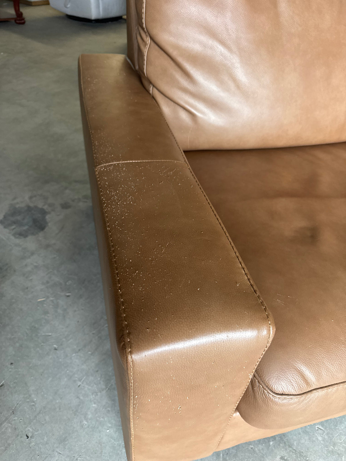 Camel Brown Leather Couch