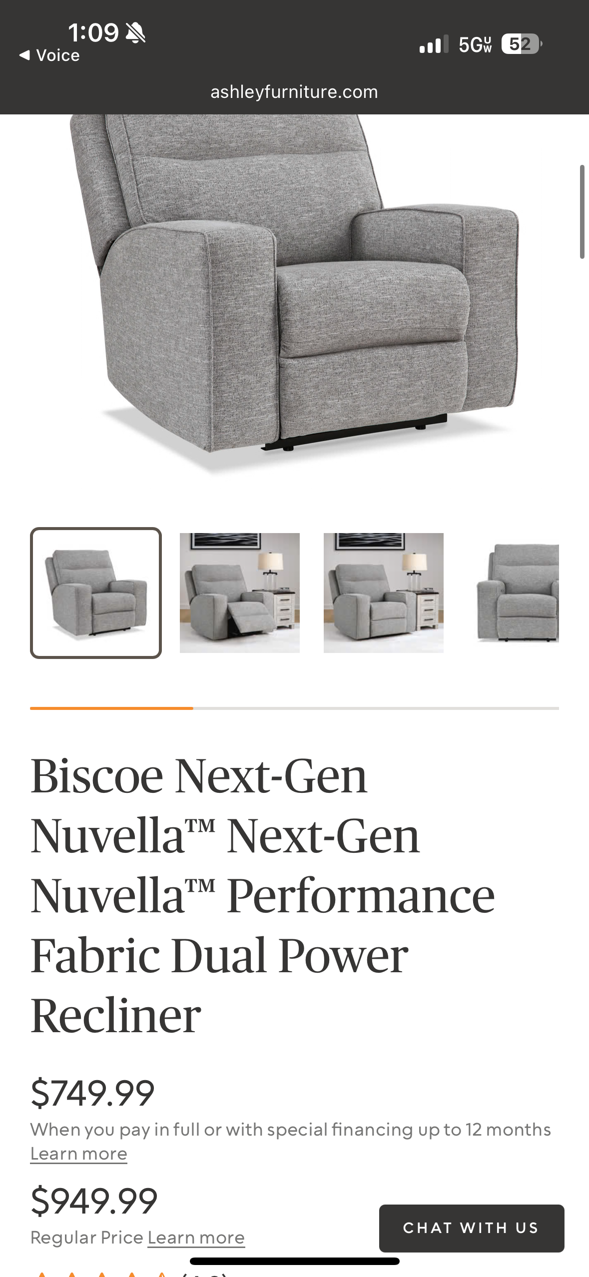 Living Room Set – Ashley Biscoe Performance Fabric Dual Power Reclining Sofa, Loveseat & Recliner