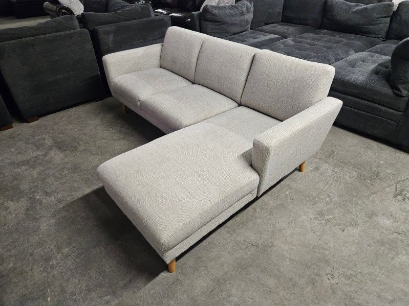 West Elm “Oliver” Twill Gray Fabric Sectional