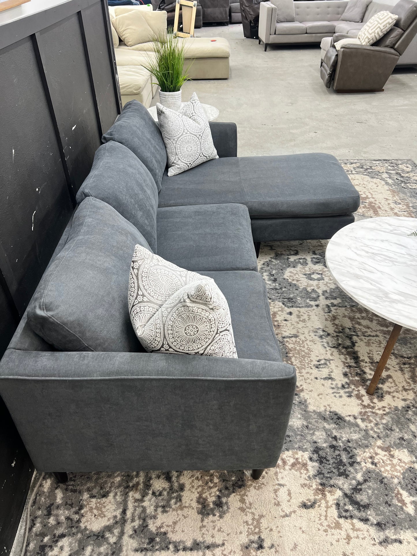 Gray Sectional Couch with Reversible Chaise