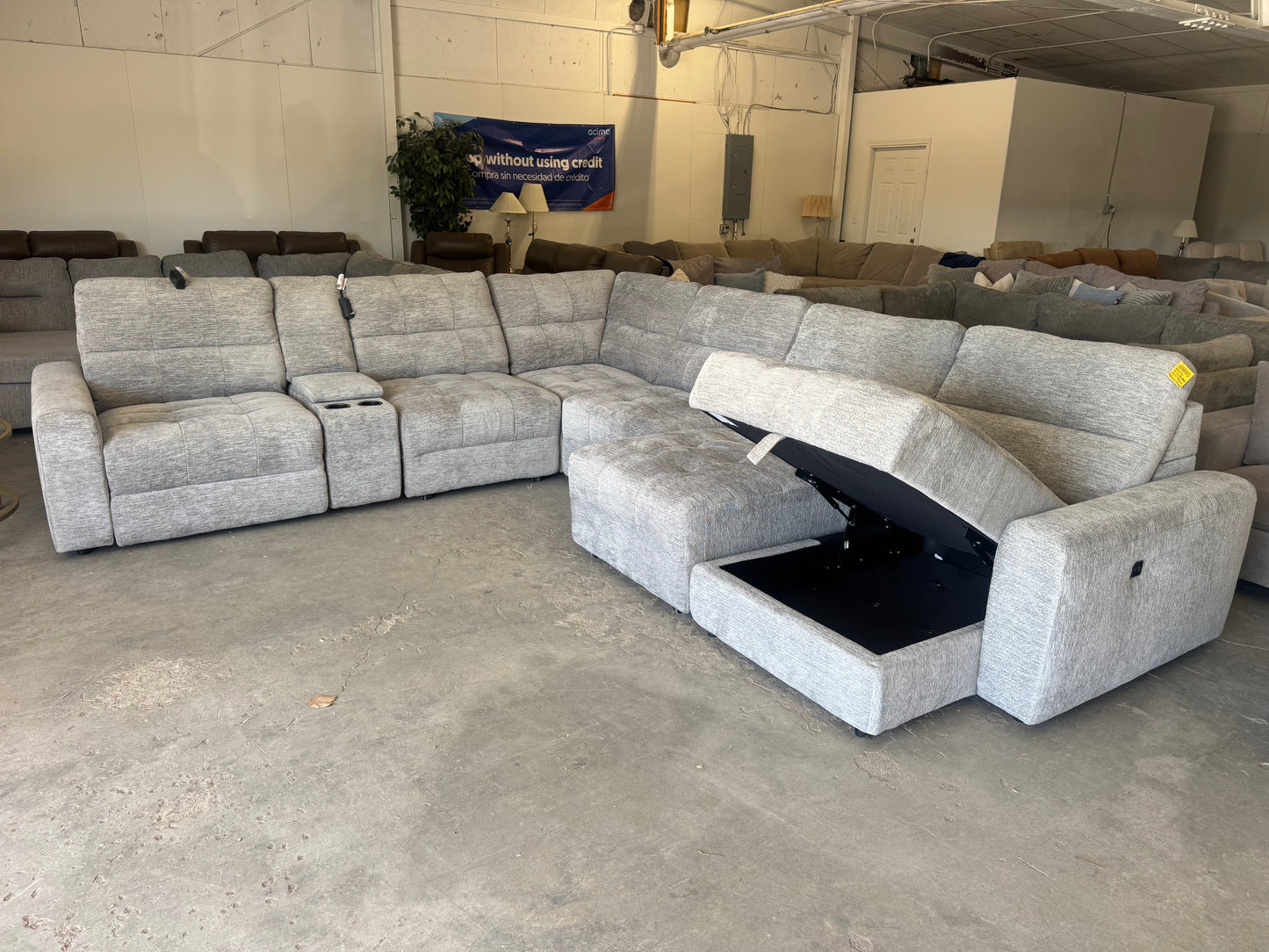New Gray 7-Piece Modular Reclining Sectional