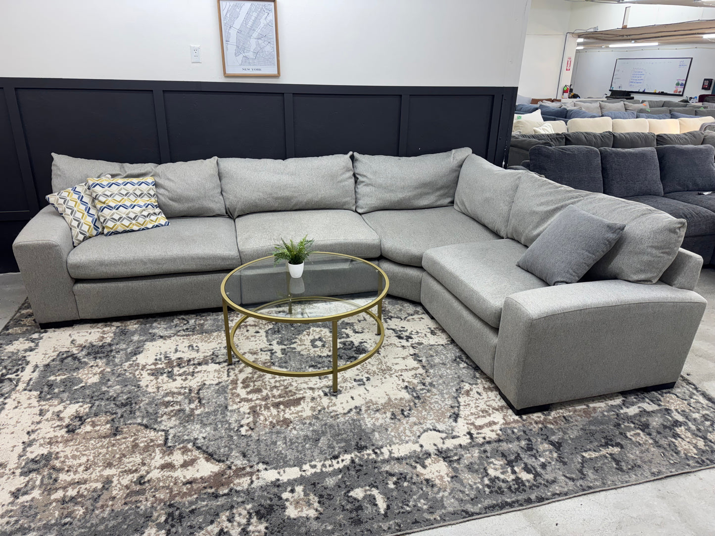 Huge Gray Modular 4-Piece Sectional