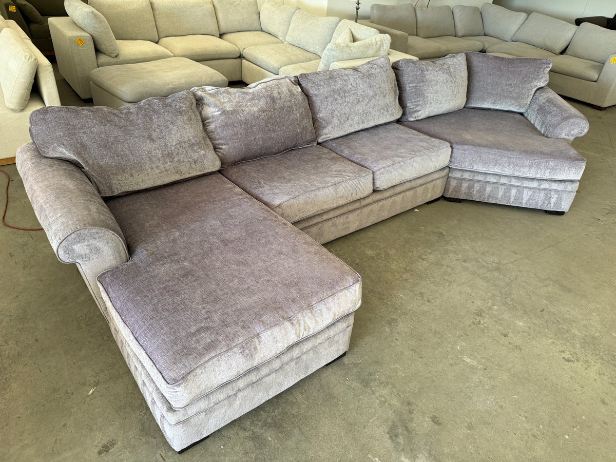 HUGE Sage Gray Sectional Couch – Chaise & Oversized Cuddler