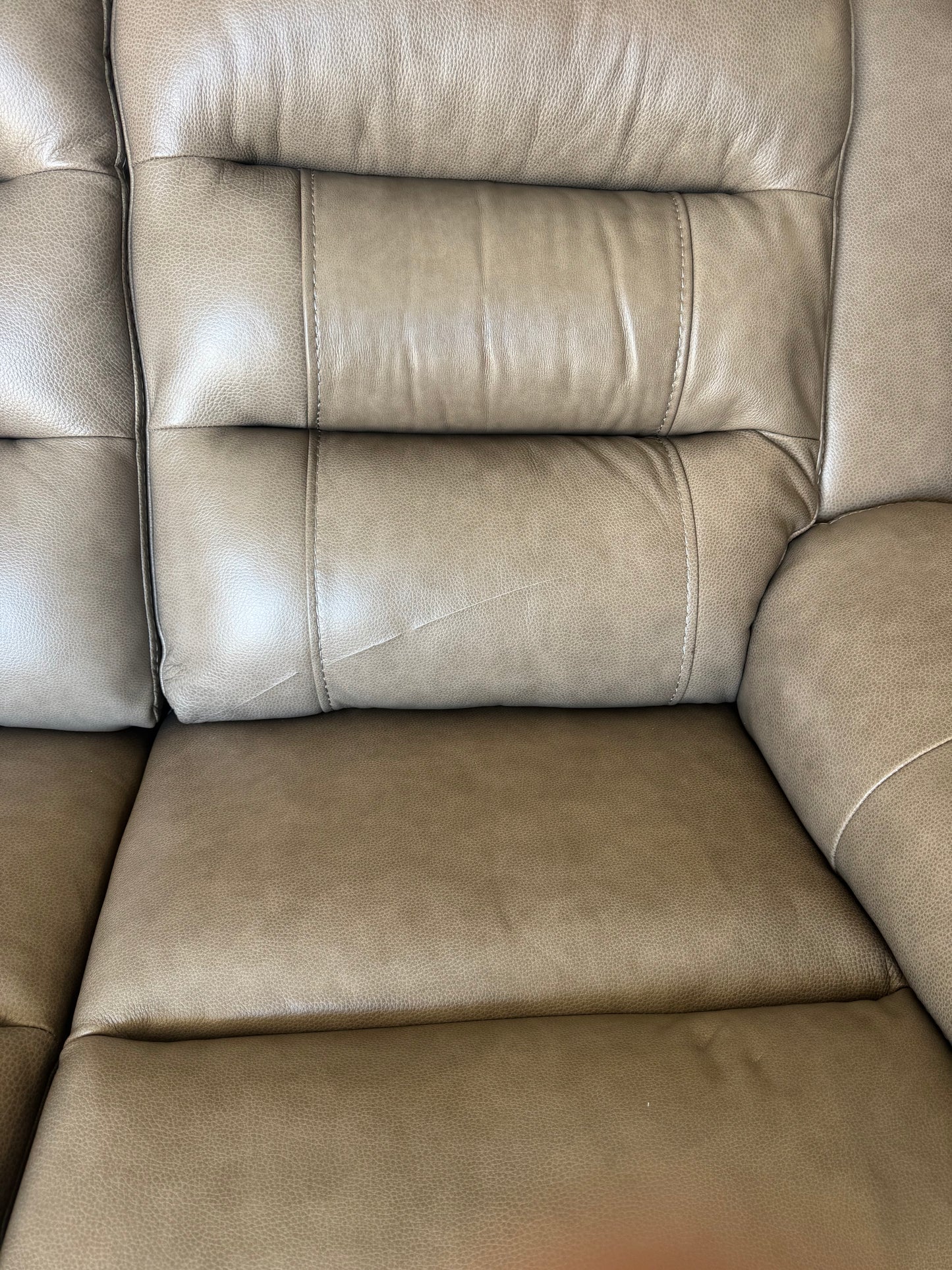 Taupe Mason Leather Power Reclining Sofa