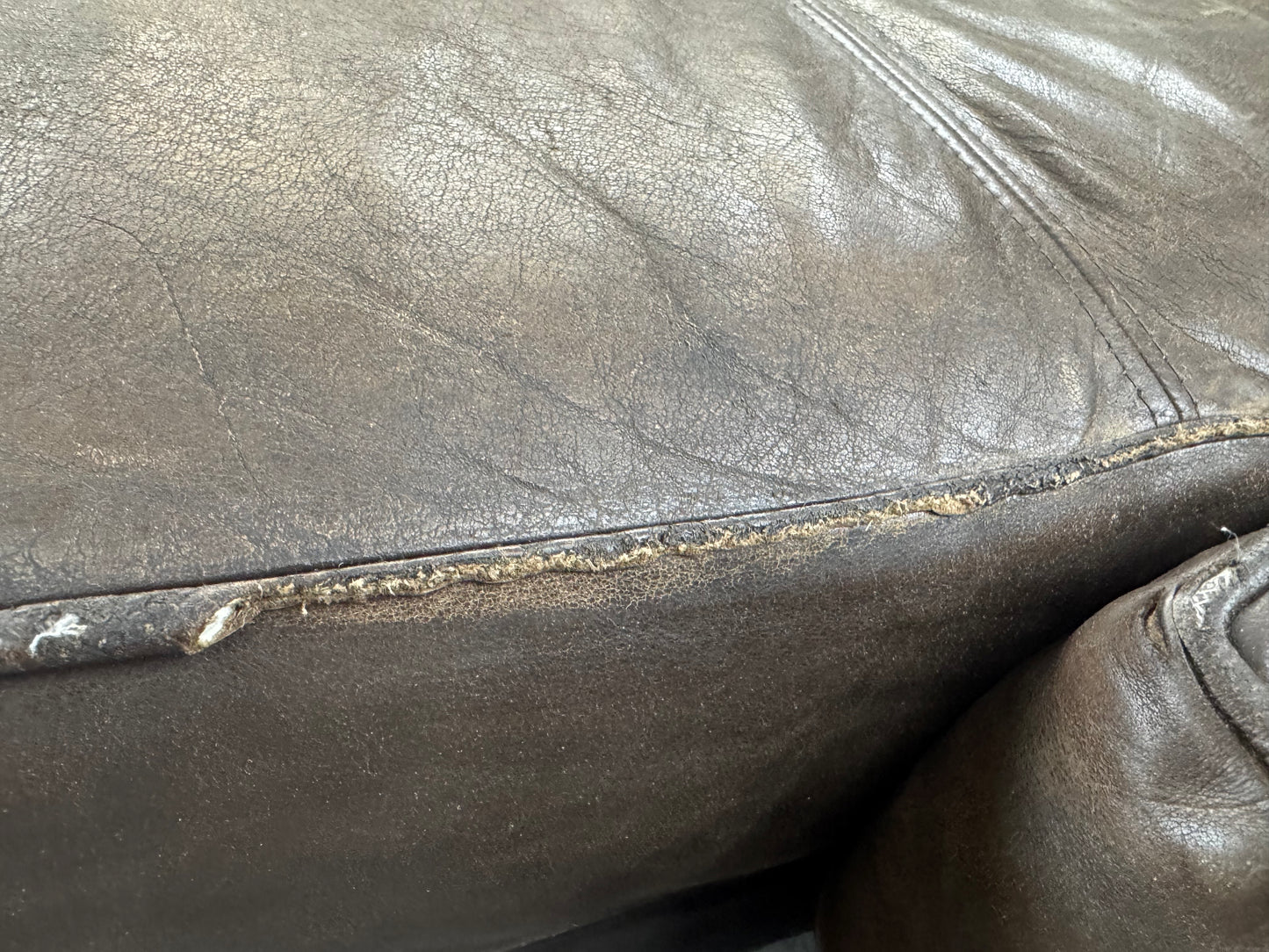 Brown Ethan Allen L Shape Leather Sofa
