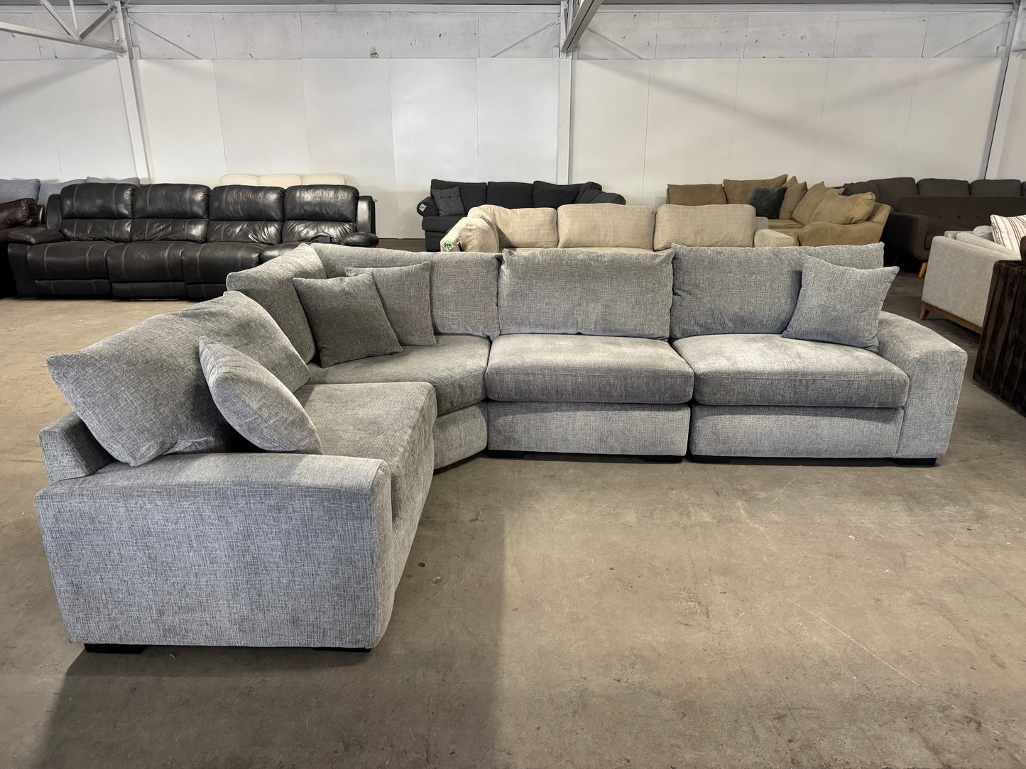 Gray Modular 4 Piece L Shape Sectional Couch