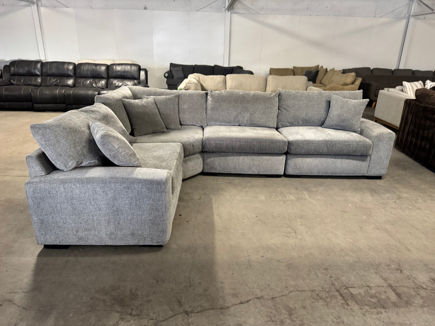 Gray Modular 4 Piece L Shape Sectional Couch