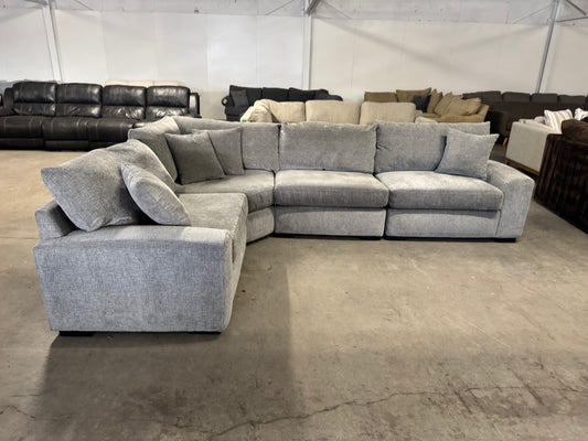 Gray Modular 4 Piece L Shape Sectional Couch