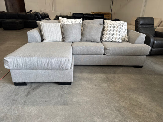 Gray Fabric Sectional with Reversible Chaise