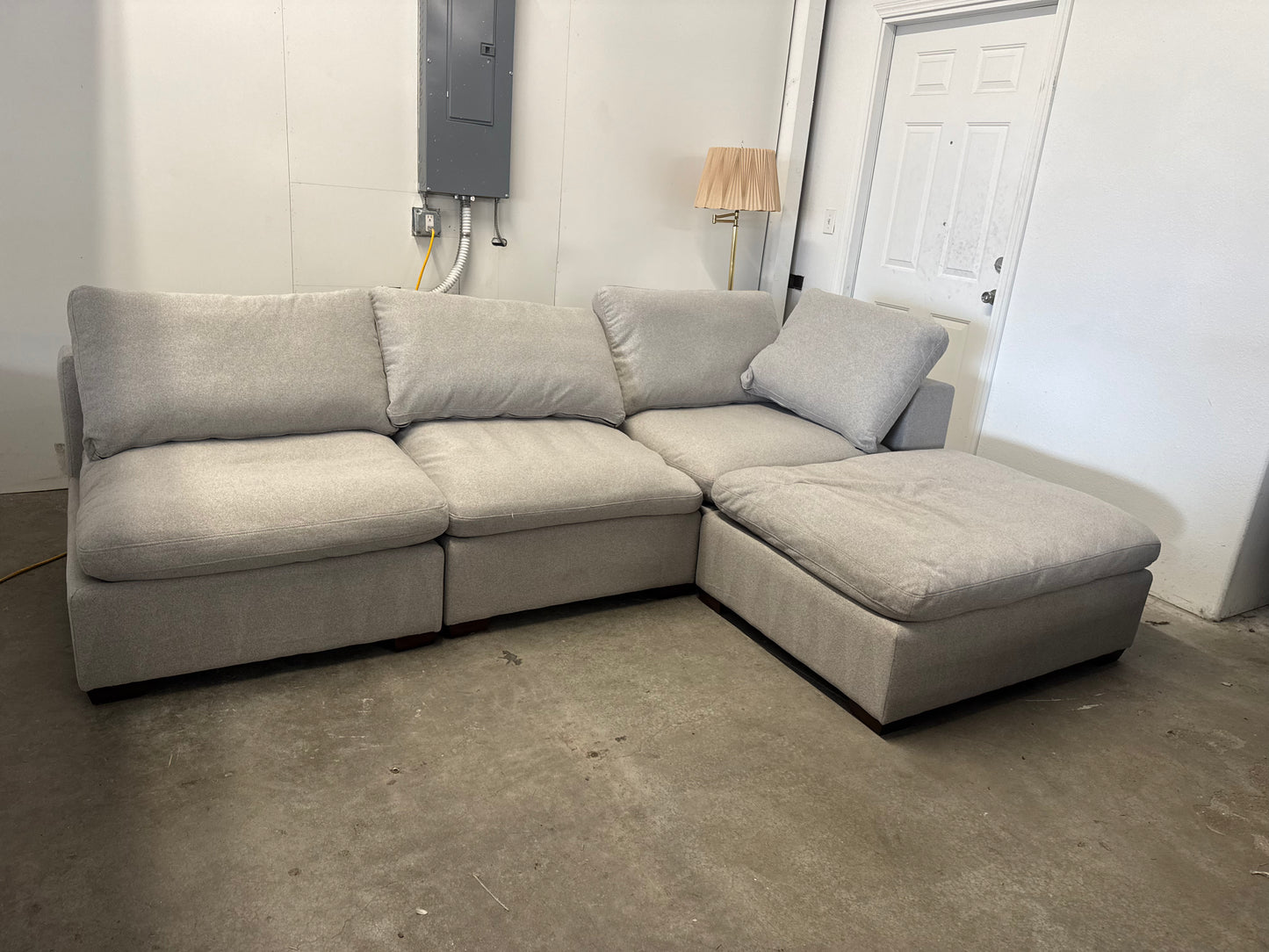 Light Gray 4-Piece Modular Cloud Sectional