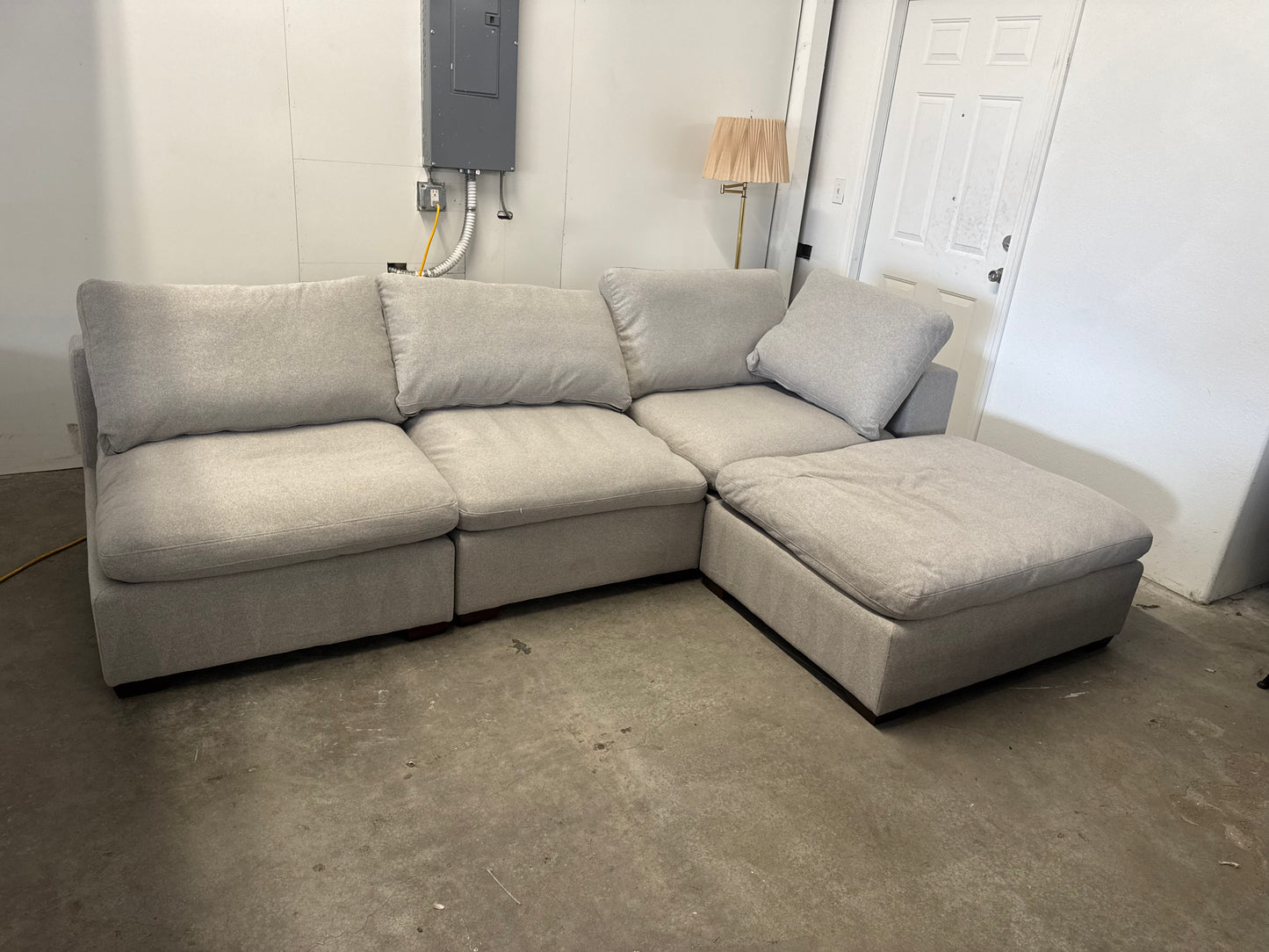 Light Gray 4-Piece Modular Cloud Sectional