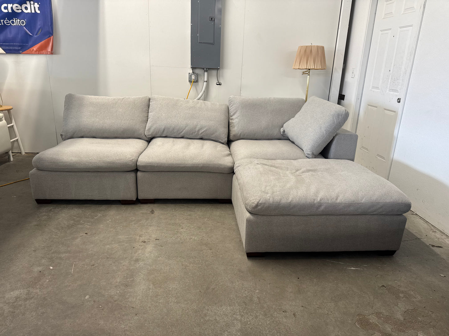 Light Gray 4-Piece Modular Cloud Sectional