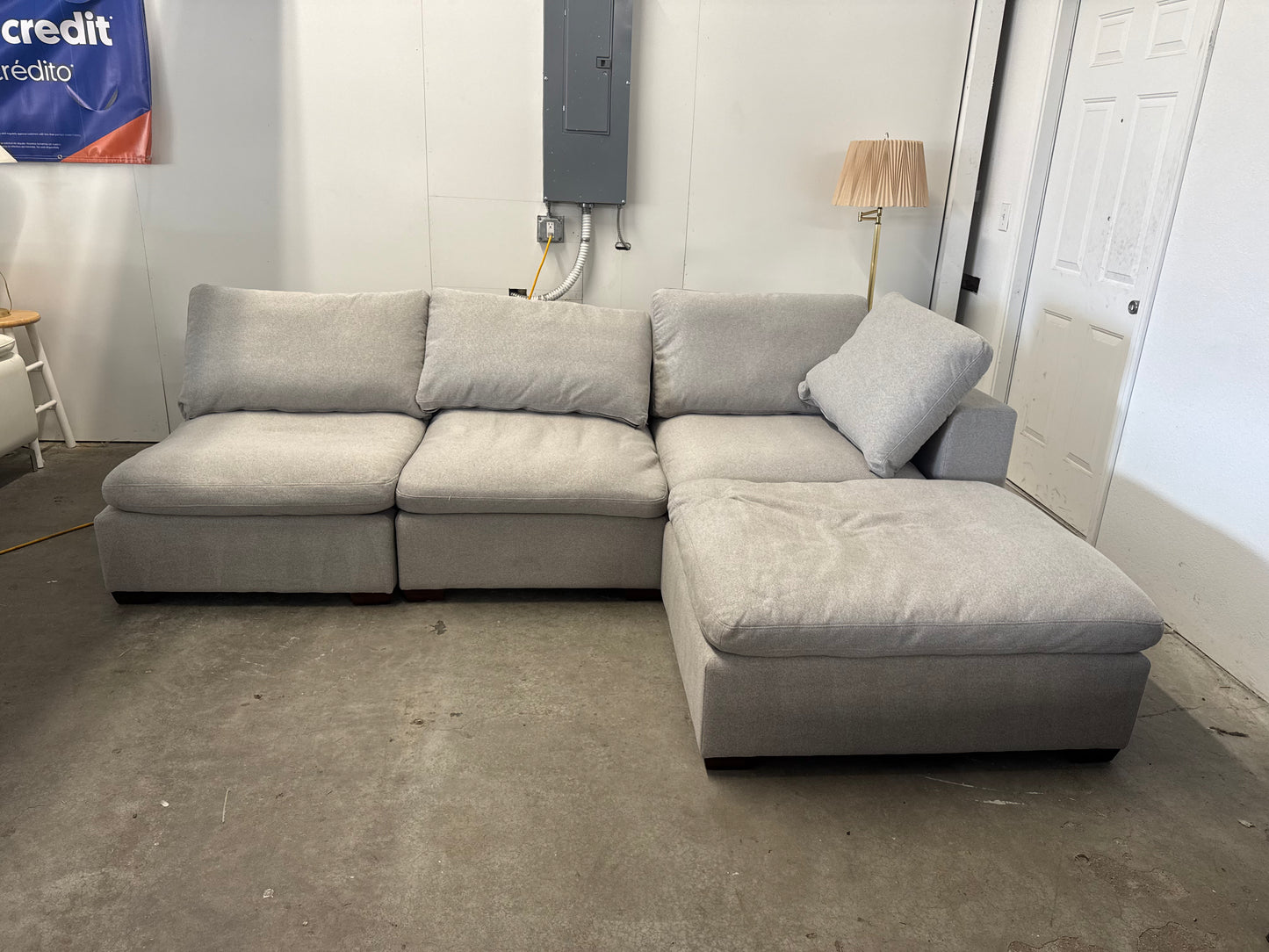Light Gray 4-Piece Modular Cloud Sectional